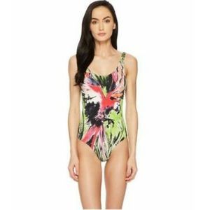 NWOT Rare Multicolor Onia Deep Back Scoop One Piece Swimsuit
